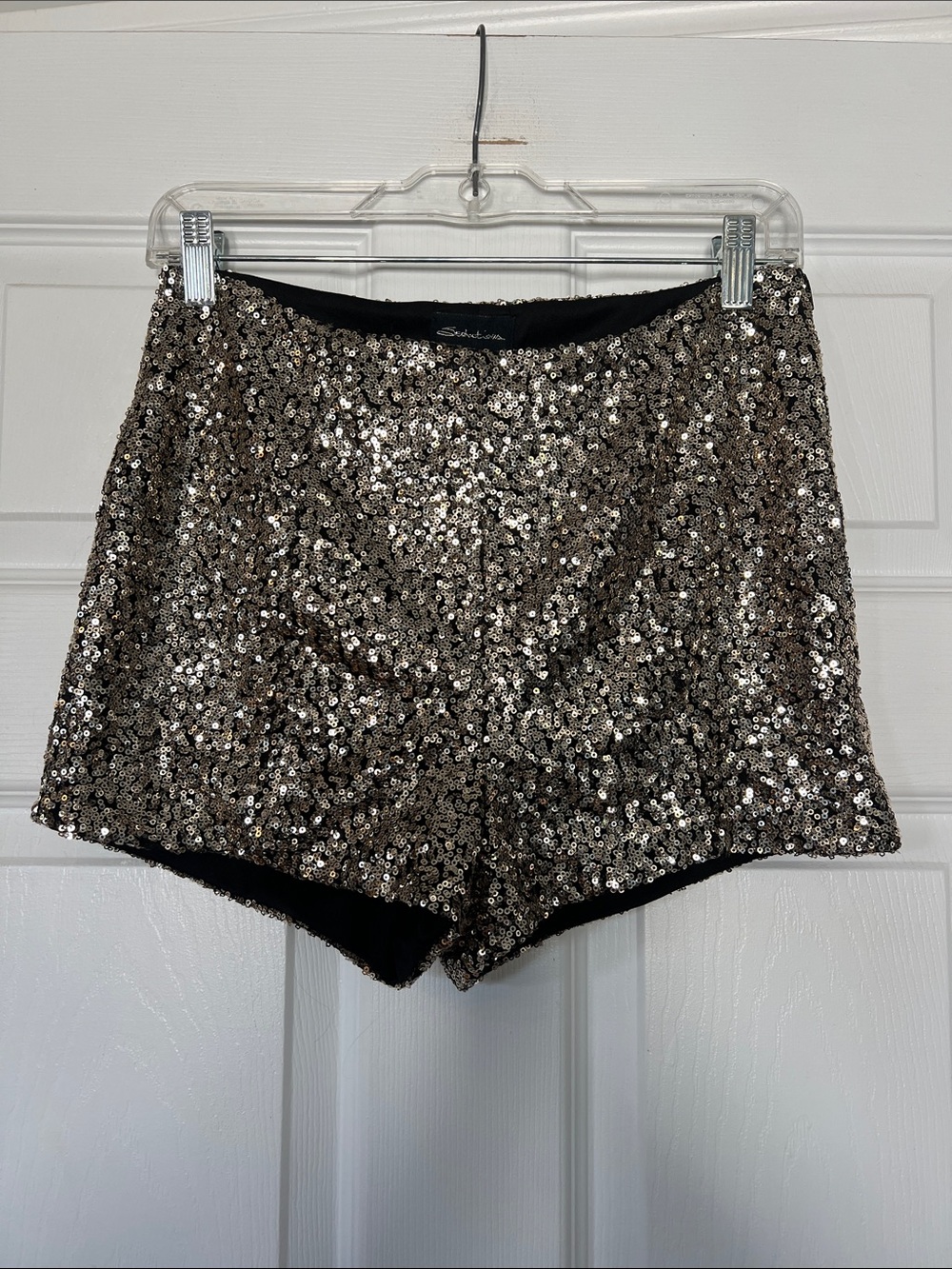 🌷6/$20🌷Sequin High-Waist Party Shorts - Gold